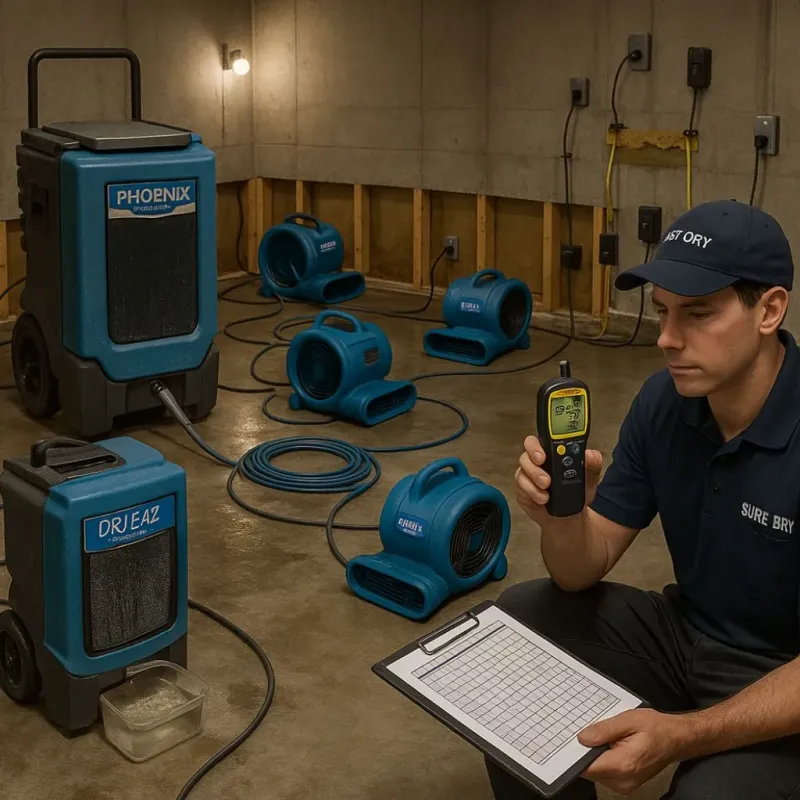 Structural Drying and Dehumidification process in Volney, NY